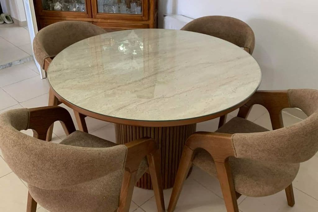 Table Ronde Marbre Travertin